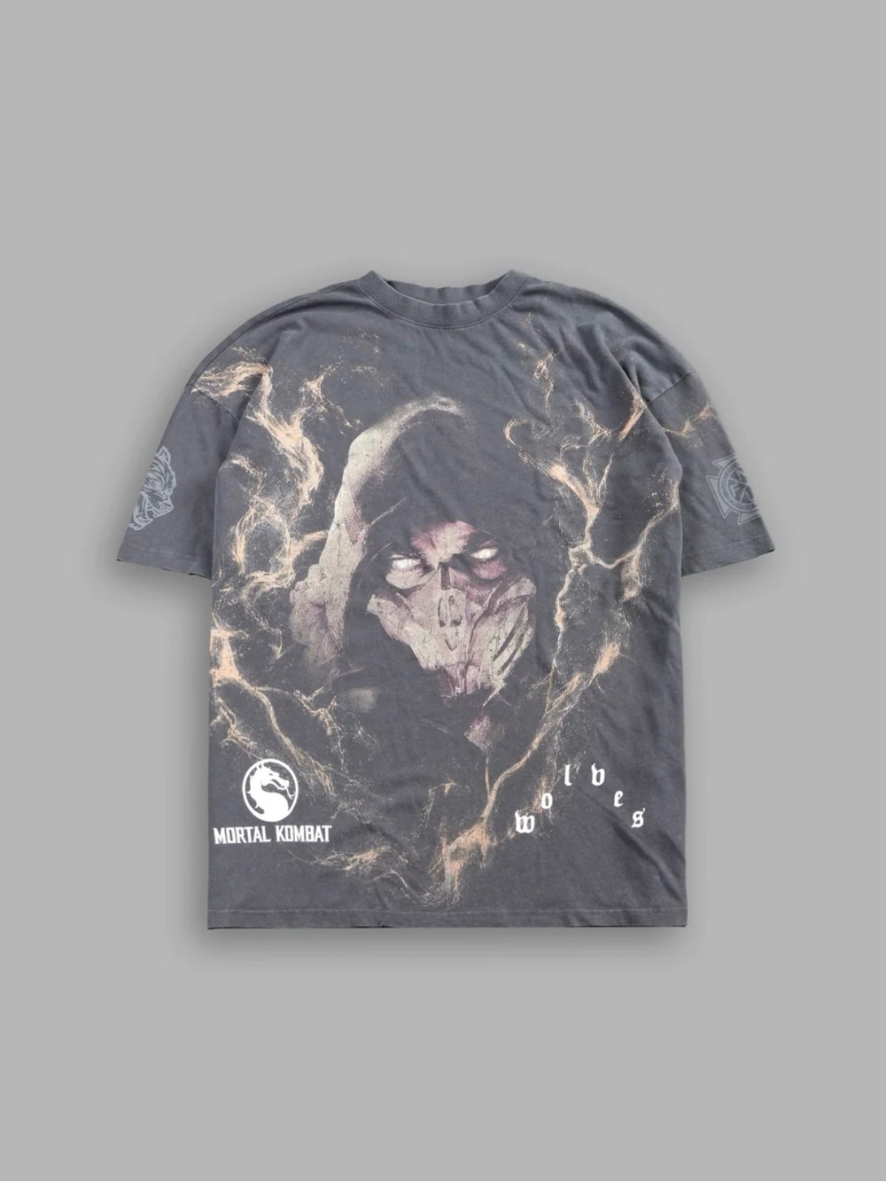 Darc Sport Mortal Kombat Scorpion Fire Premium Oversized Tee Slate Gray Large